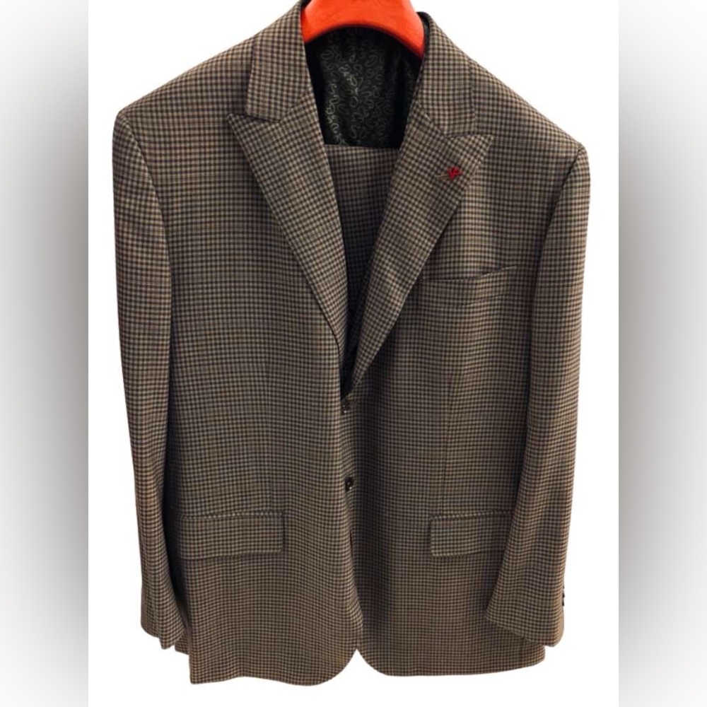 NWOT ISAIA Custom Made 3-Piece Suit - US 48, Brown